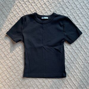 Zara black ribbed tshirt